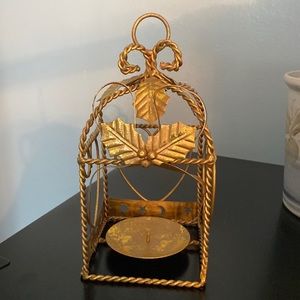 Holiday Gold Metal Candle Holder